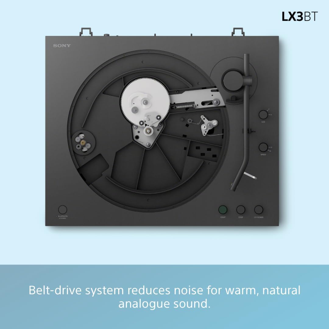 Wireless Bluetooth Turntable Hi-Res Vinyl Player with Belt Drive 2-Speed
