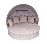 180CM Rattan Daybed Replacement Canopy and Frame Cream