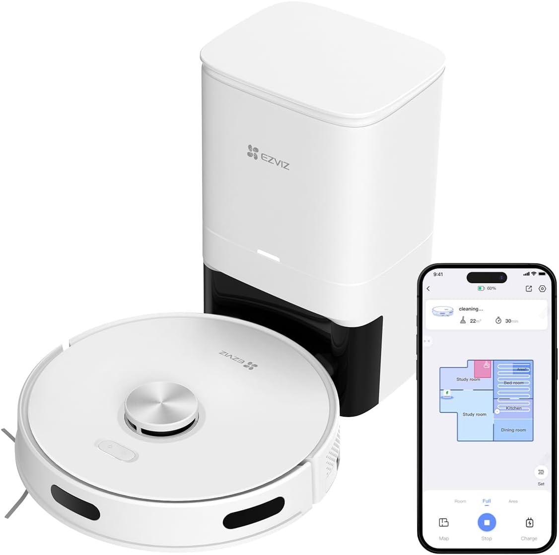 Robot Vacuum Mop 4000Pa Self Empty LiDAR Mapping App Control