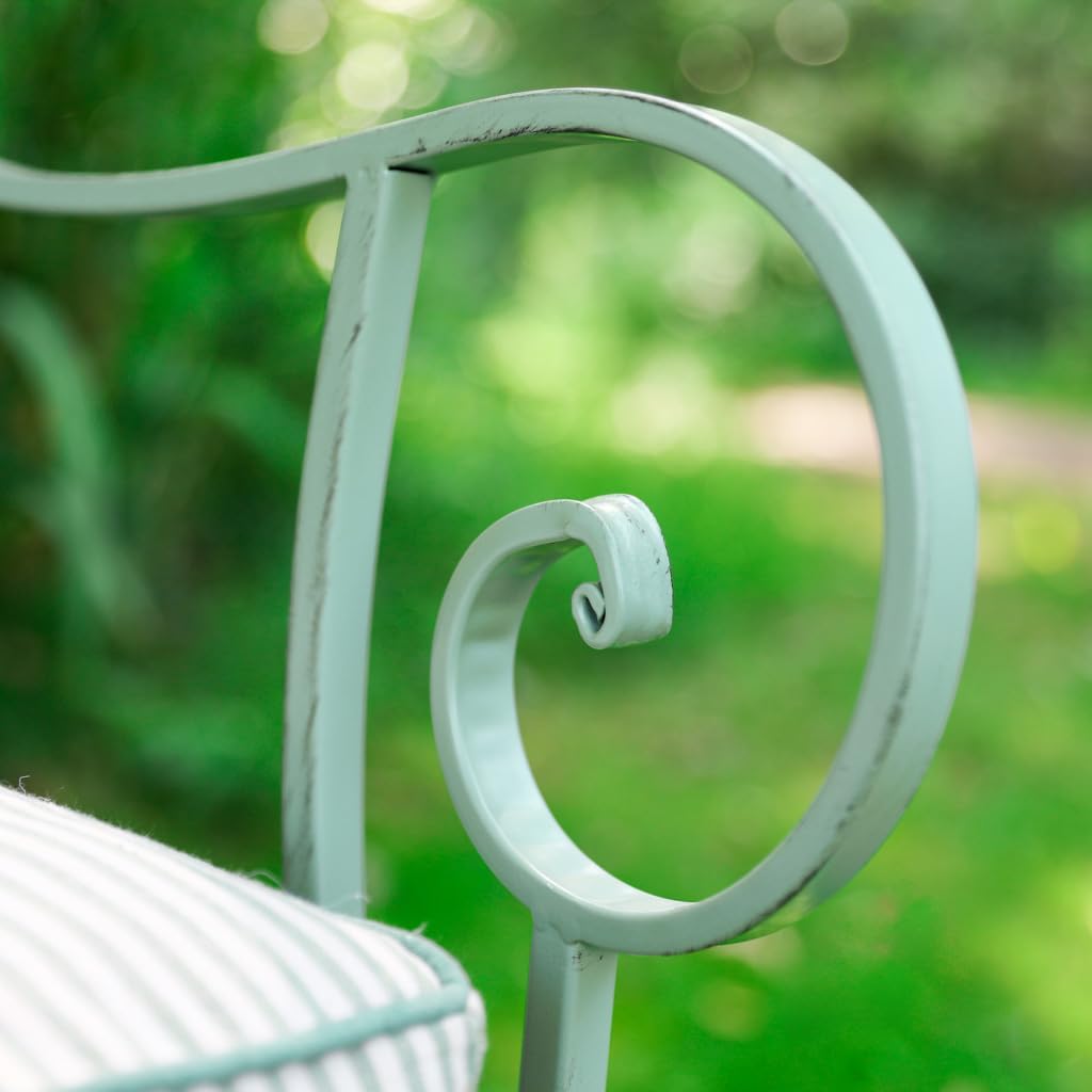 2 Seater Garden Bench with Table Vintage Tete-a-Tete Patio Seat Green