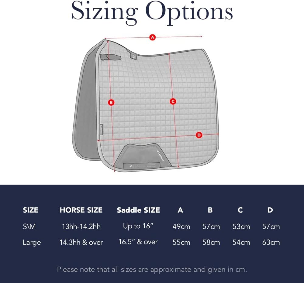 Luxury Dressage Saddle Pad Size L Satin Bamboo Lined Navy