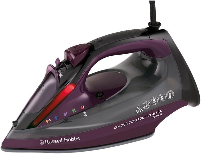 2800W Steam Iron Ceramic Soleplate 195g Steam Boost 380ml Tank