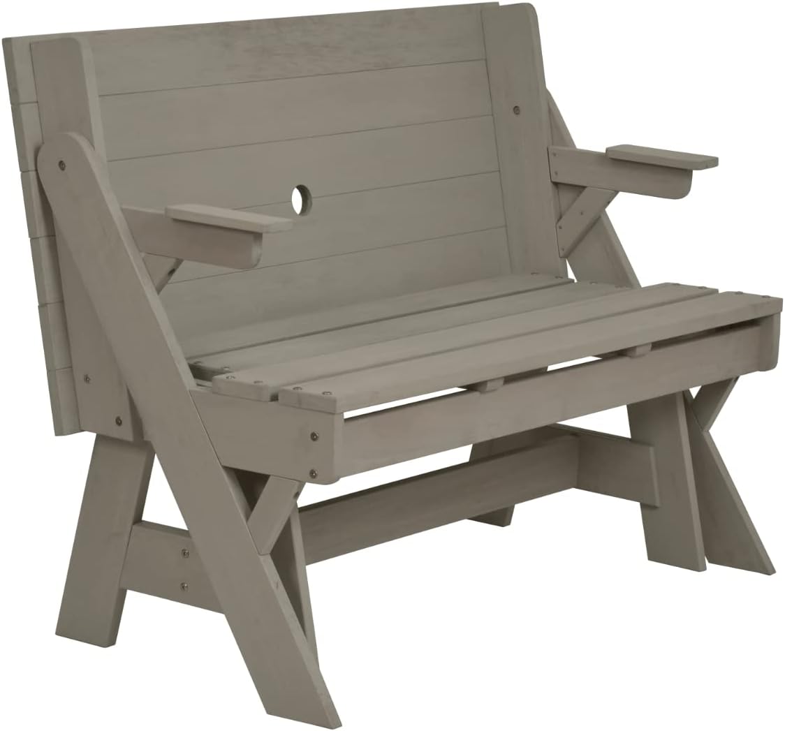 2 in 1 Wooden Picnic Table Bench Folding Garden Seat Eucalyptus