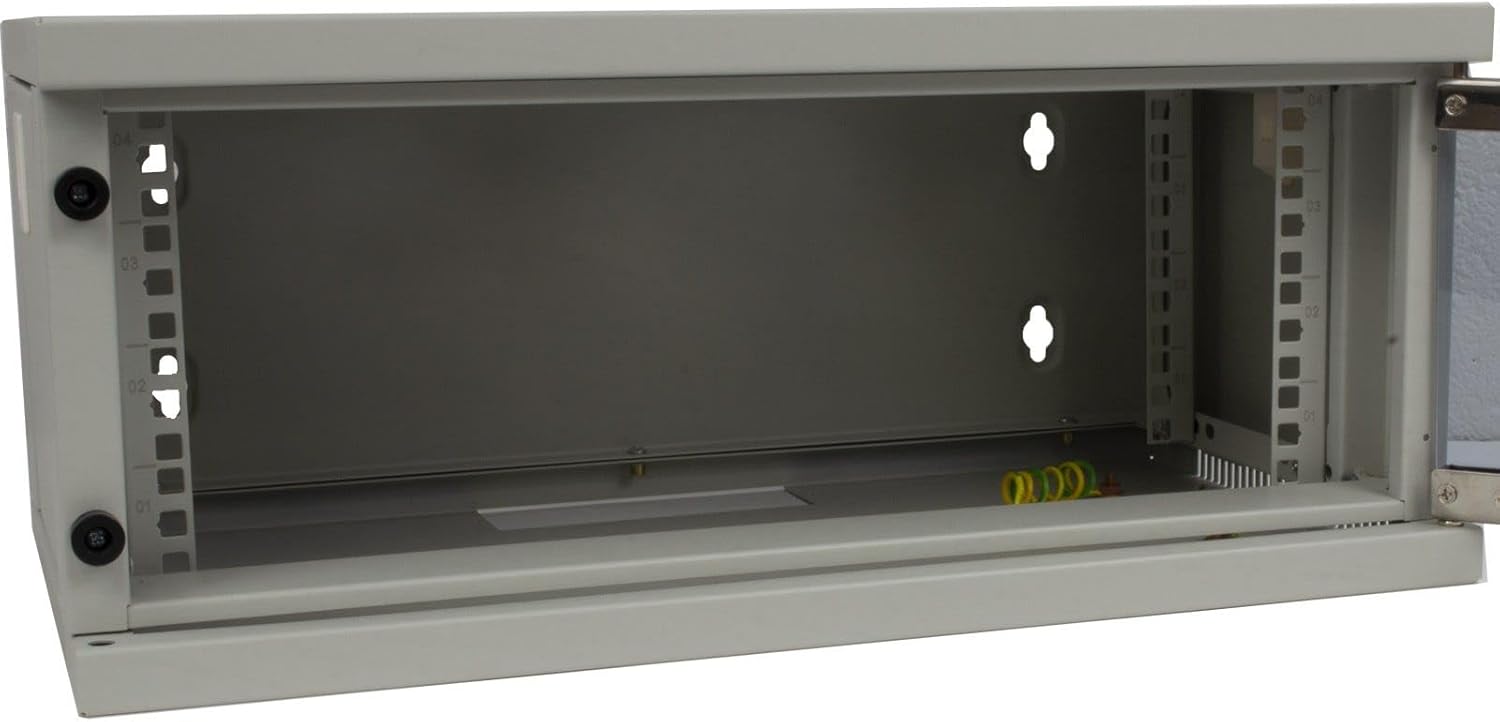 4U Wall Mounted Data Cabinet 19 Inch Glass Door 300mm
