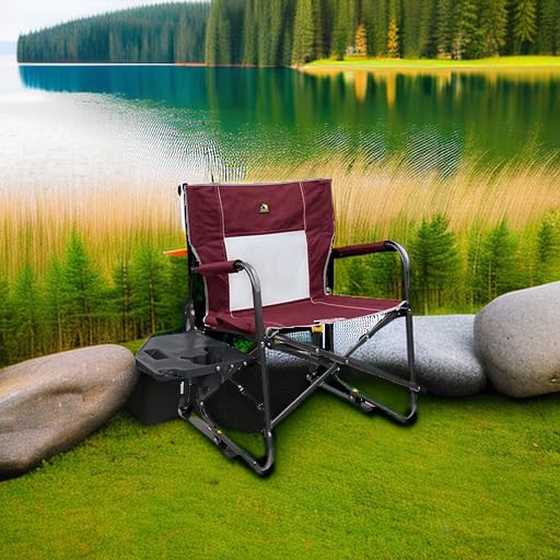 XL Folding Rocking Camping Chair with Side Table Outdoor Patio Seat
