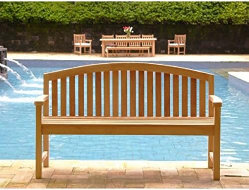 4ft Teak Garden Bench Solid Wood Outdoor Patio Seat