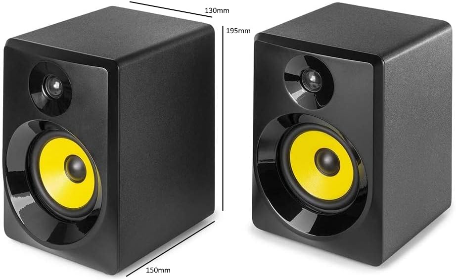 Studio Monitor Speakers 4 Inch Powered 100W Bluetooth Audio Pair