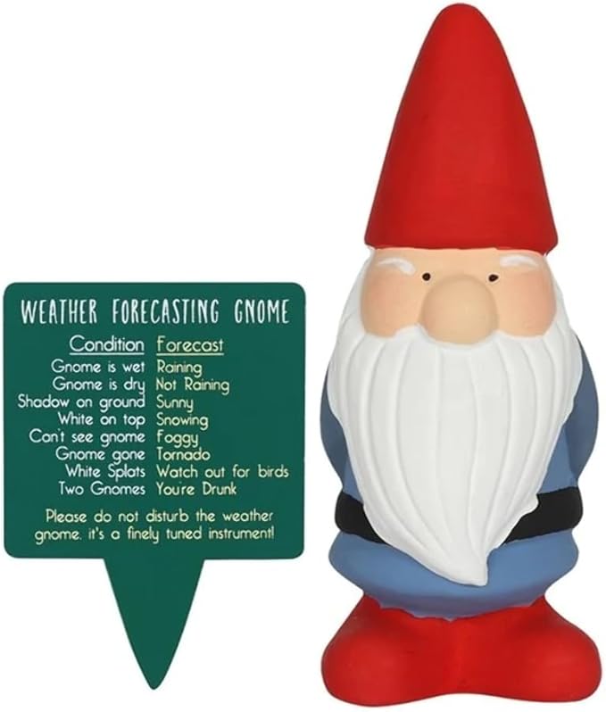 Terracotta Weather Gnome Ceramic Garden Ornament Outdoor Decor