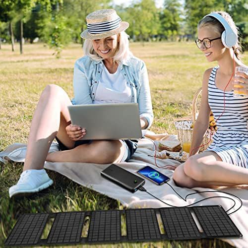 40W Foldable Solar Charger USB C QC3 Portable Panel Camping