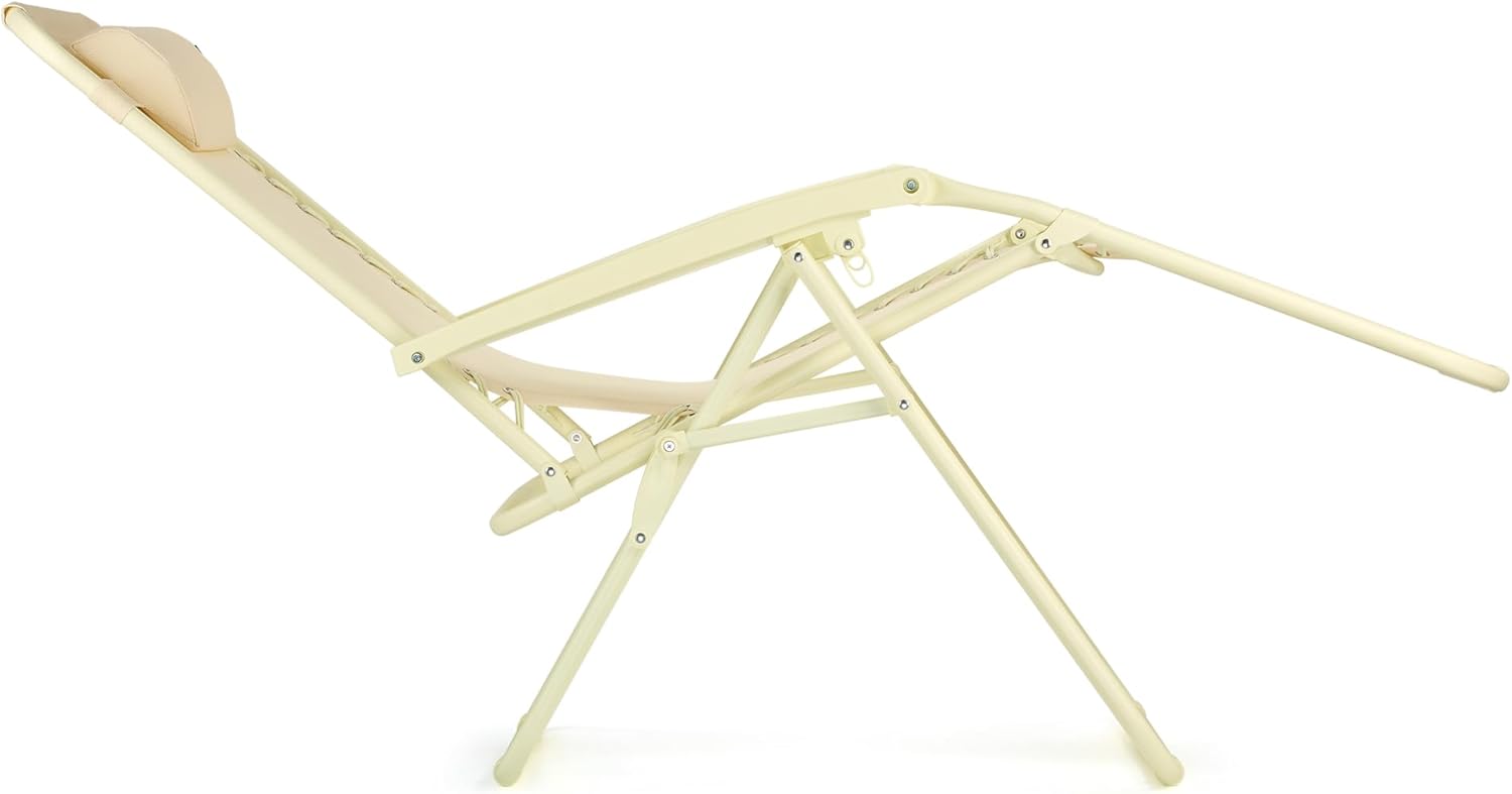 Set of 2 Zero Gravity Reclining Garden Chairs Yellow