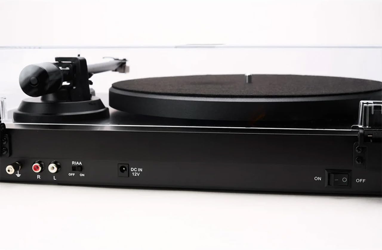 Black Turntable With Built In Phono Preamp