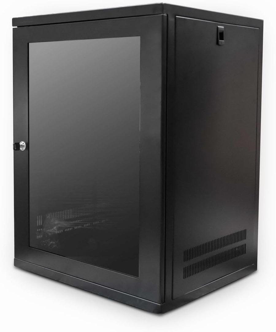 15U Wall Mounted Server Rack Cabinet 19in Glass Door