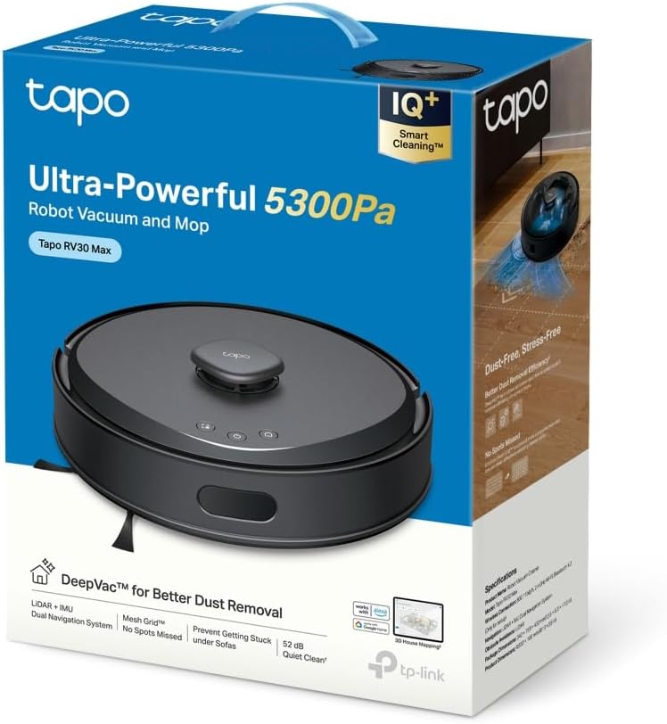 Robot Vacuum Mop 5300Pa LiDAR Smart Mapping Self Charging