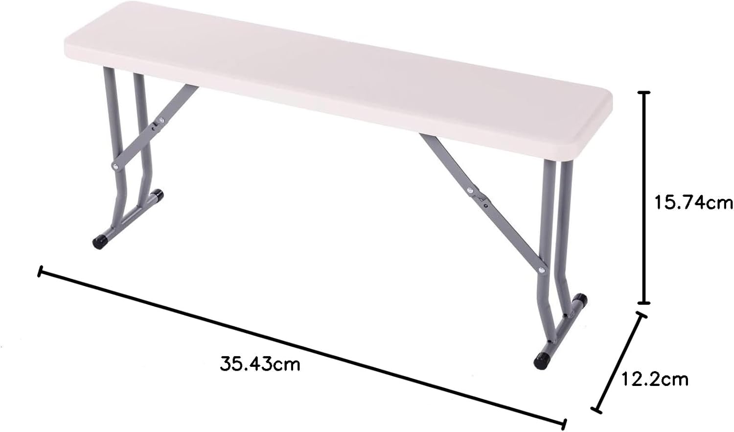 2x Folding Trestle Bench 3ft Heavy Duty Camping Picnic Seats Portable