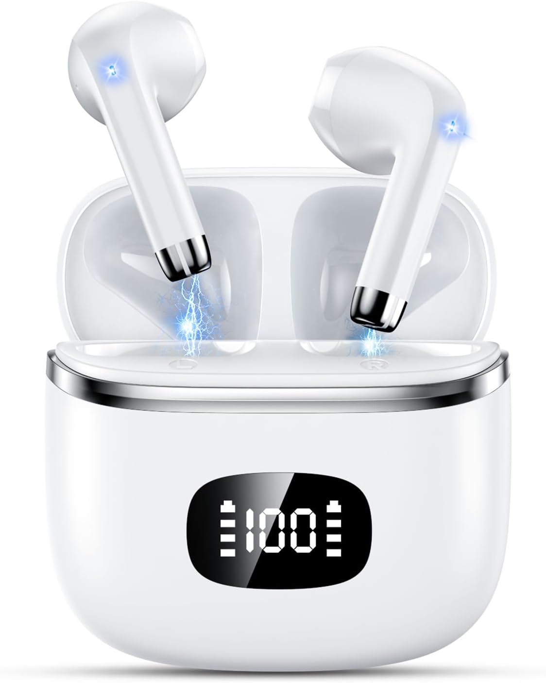 Bluetooth 5.3 Wireless Earbuds ENC Mic 40H LED Display