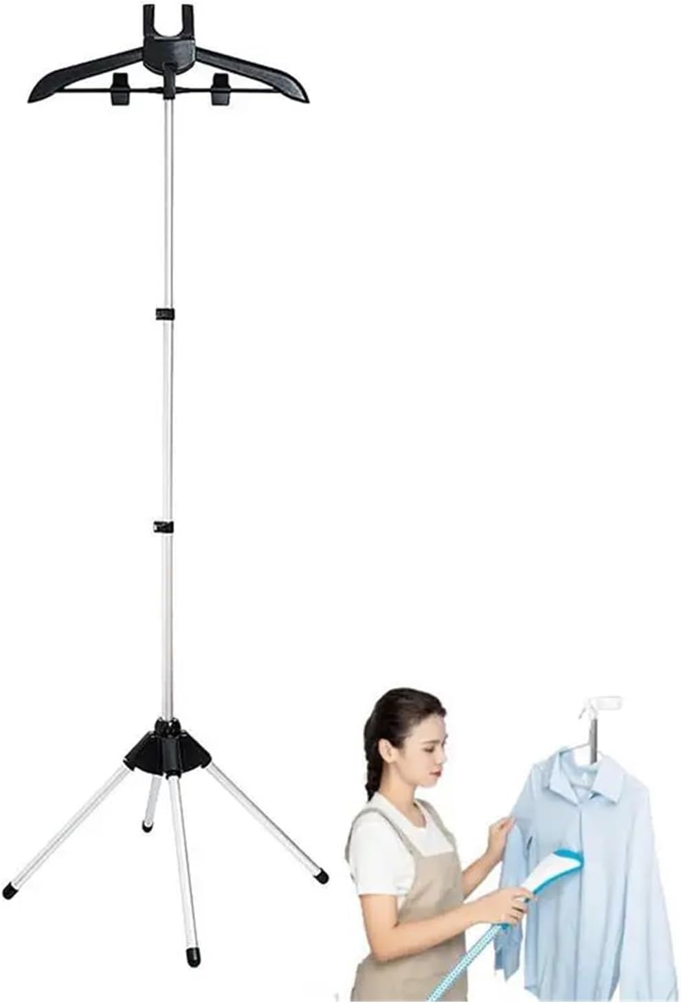 Clothes Steamer Stand Adjustable Folding Garment Rack Portable