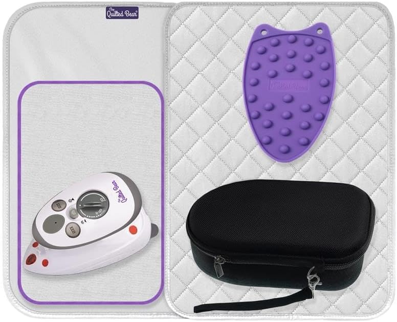 Mini Travel Steam Iron Kit Ceramic Soleplate Case Mat Rest