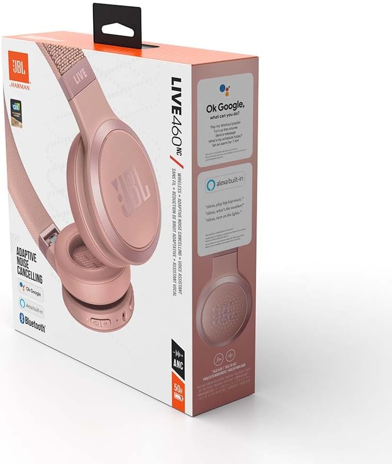 Wireless On Ear Noise Cancelling Headphones 50H Battery