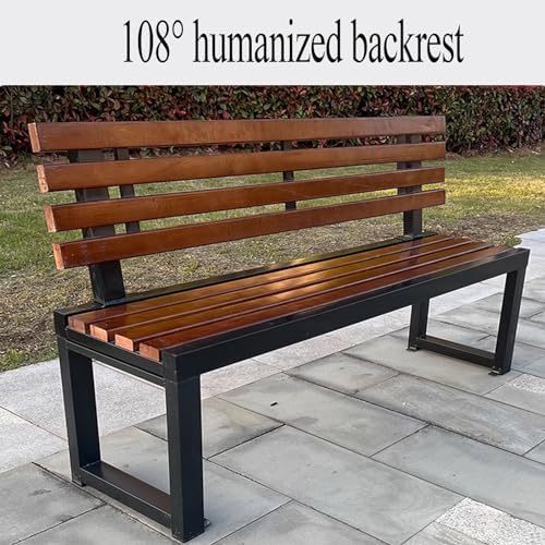3 Seater Wood Metal Garden Bench 1m Patio Park Seat Backrest