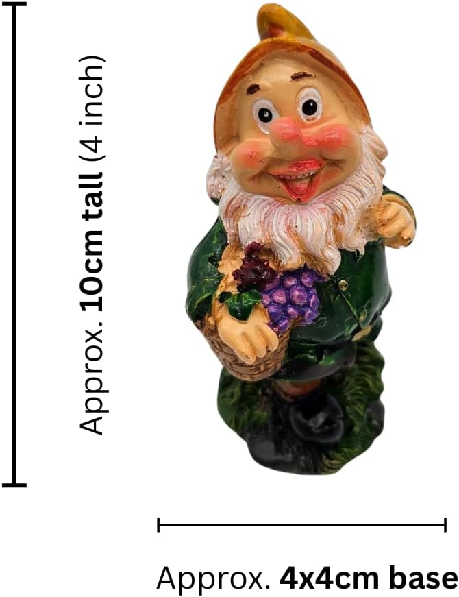 6Pcs Mini Garden Gnomes Resin 10cm Fairy Outdoor Decor Set