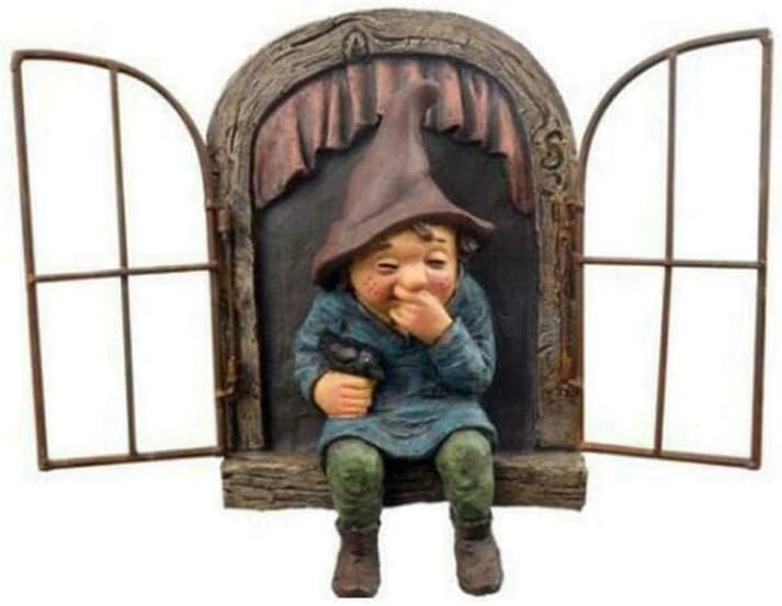 Tree Hugger Gnome Statue Hanging Elf Garden Outdoor Decor