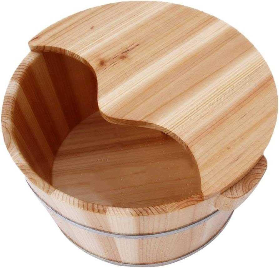 Solid Wood Foot Bath Barrel Pedicure Spa Soak Tub Leakproof