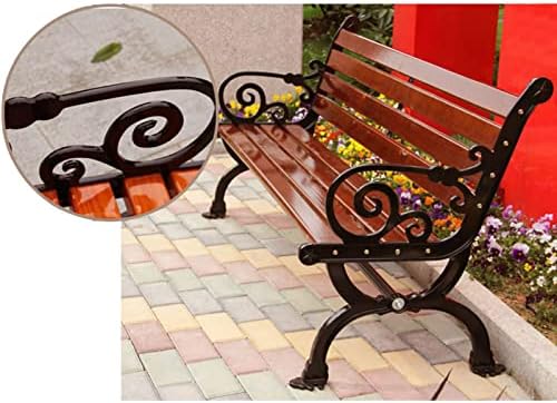Wood Metal Garden Bench 1.2m Outdoor Patio Seat with Backrest