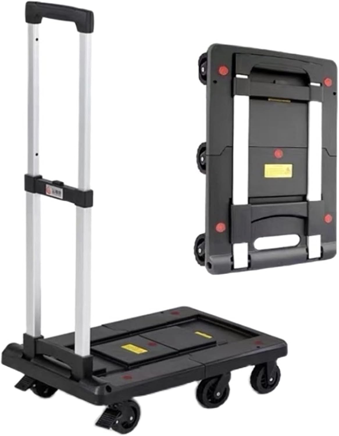 Portable Folding Flatbed Hand Cart 6 Wheel Retractable Dolly