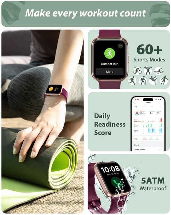 Ladies Smart Fitness Watch Bluetooth Call Alexa 120 Sports Waterproof
