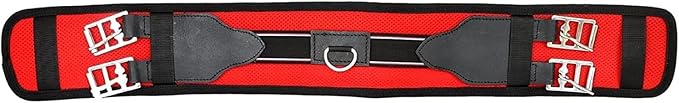 Red Treeless Horse Saddle 16 Inch Synthetic Suede Seat