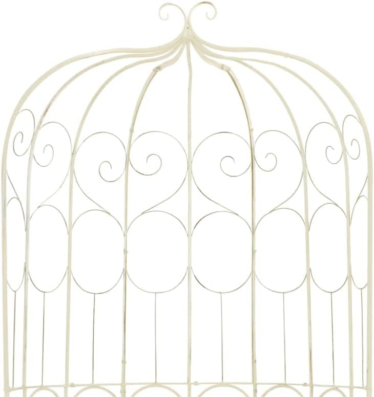 Vintage Wrought Iron Garden Bench Antique White Patio Seat