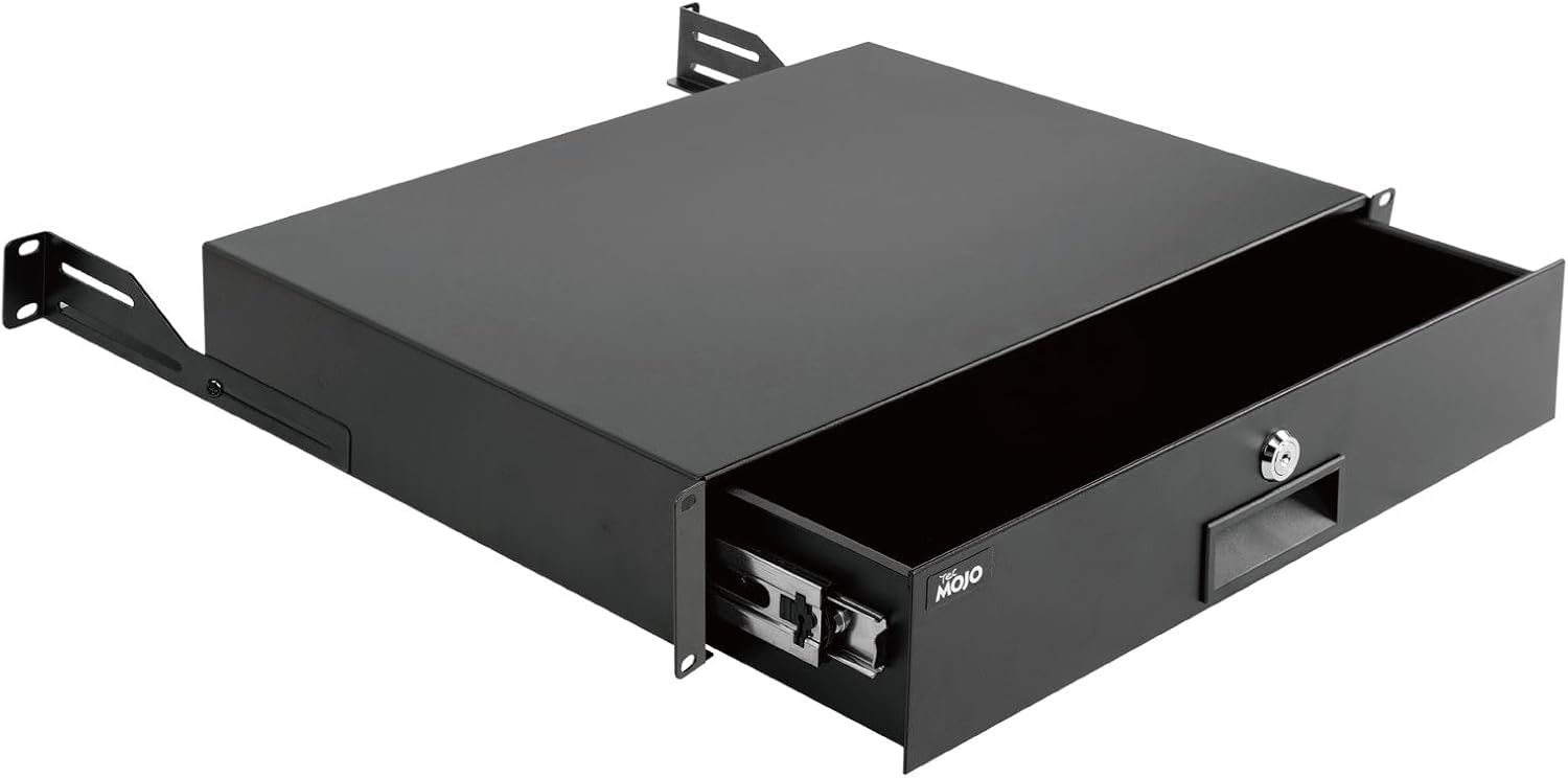 2U Rack Drawer 19 Inch Lockable Steel Server Cabinet Tray