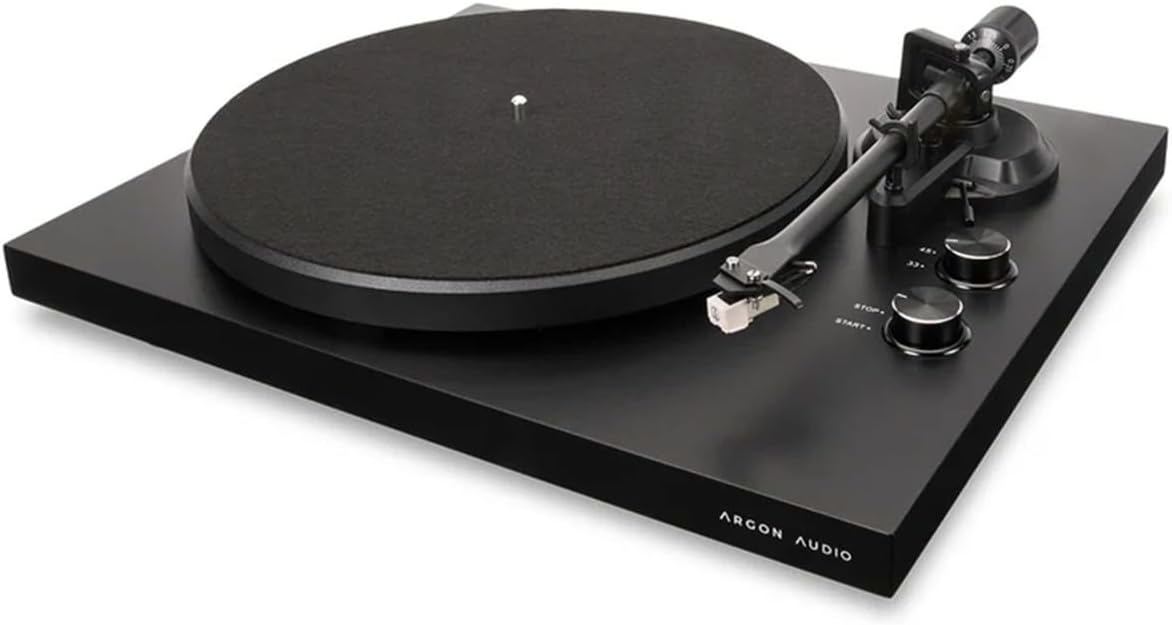 Black Turntable With Built In Phono Preamp