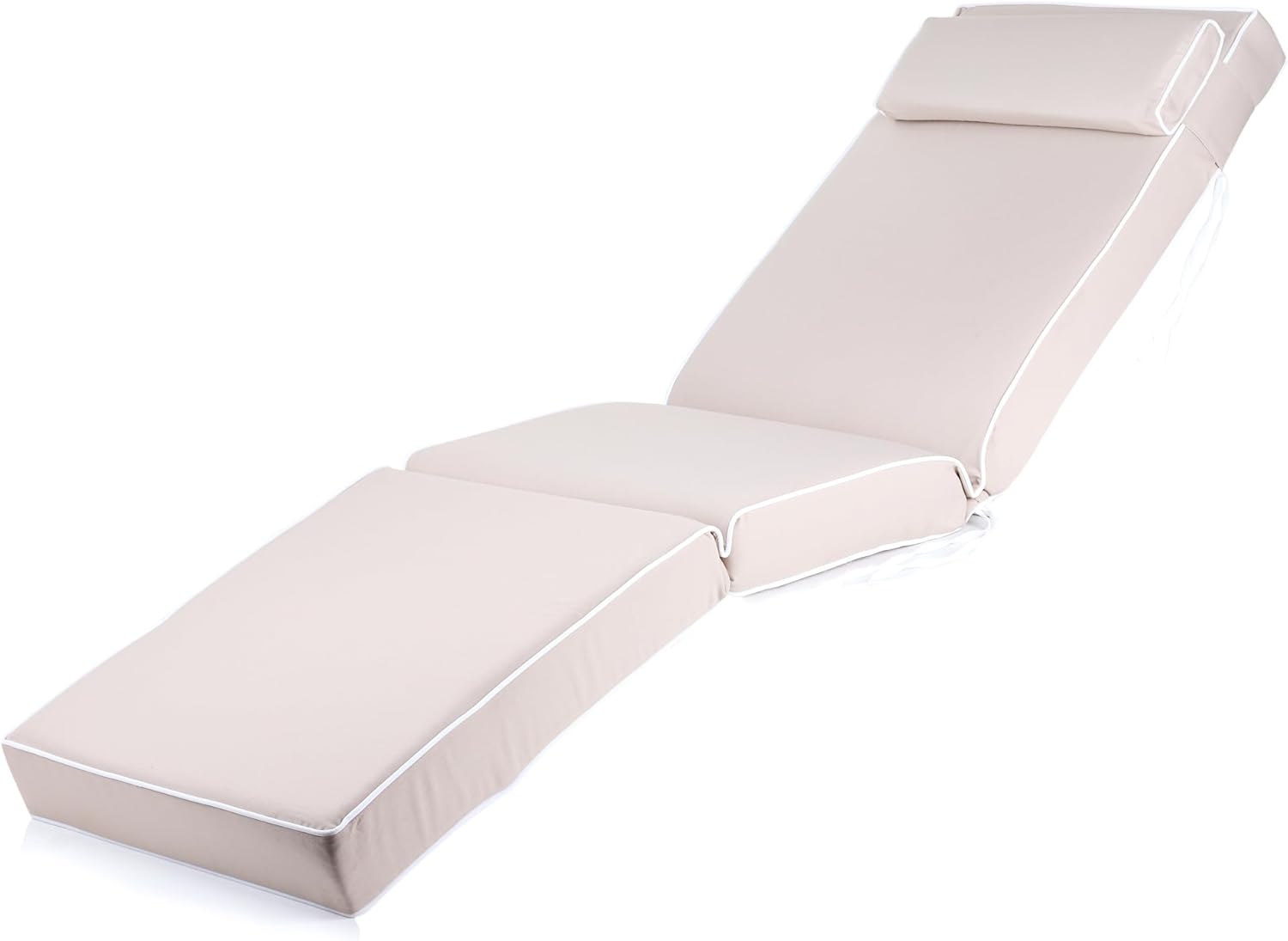 Reclining Sun Lounger with Cushion 5 Position Taupe