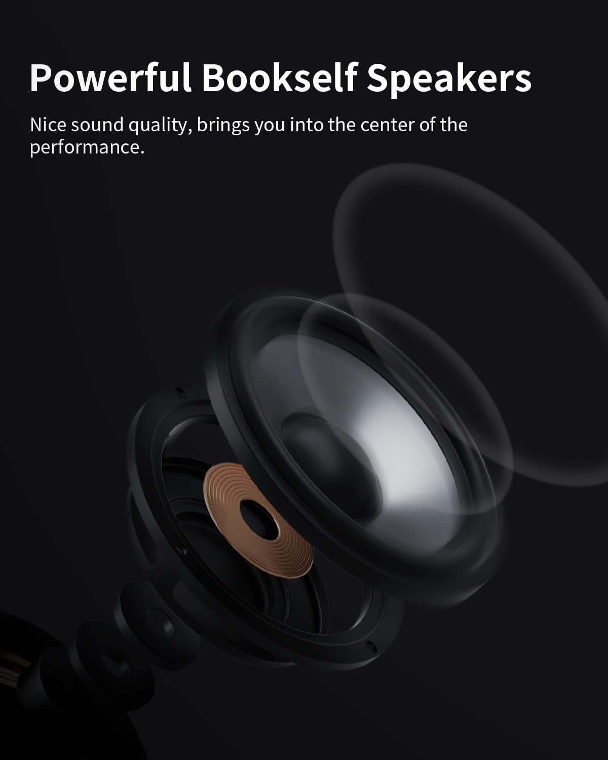 Hi-Fi Turntable with Bluetooth Speakers, Vinyl Record Player, 2-Speed, Wood Finish