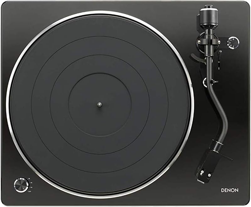 Belt-Drive Turntable with S-Shaped Tonearm, Multi-Speed 33/45/78 RPM