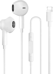 Wired In Ear Stereo Earphones with Mic Volume Control White