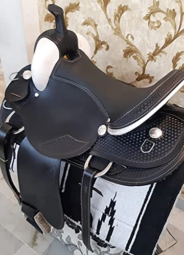 Leather Western Horse Saddle 18 Inch Barrel Trail Seat