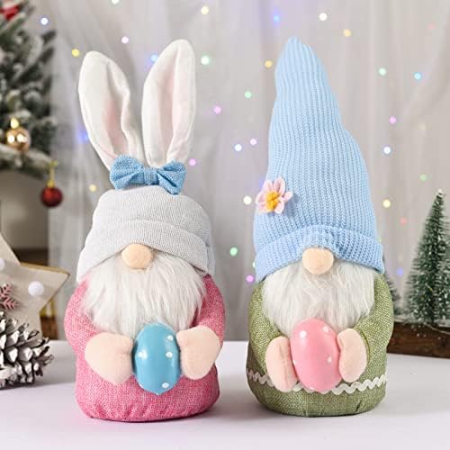 Easter Bunny Gnome Set Plush Rabbit Gonks Home Decor Gift