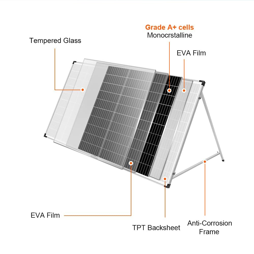 200W Foldable Solar Panel 12V Portable Suitcase Kit
