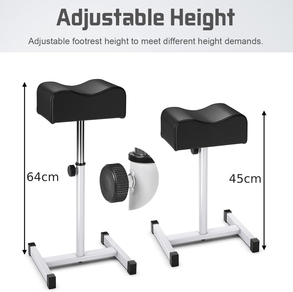 Adjustable Pedicure Foot Rest 45-65cm Nail Stool Salon Spa Stand