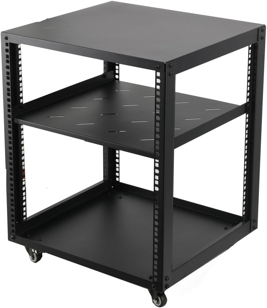 12U Open Frame Network Rack 19 Inch Mobile Floor Stand