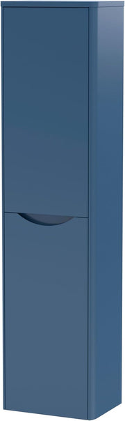 Wall Hung Tall Bathroom Cabinet Soft Close 2 Door Blue