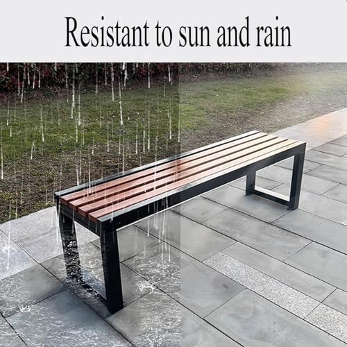 3 Seater Wooden Metal Garden Bench Patio Park Seat 300kg
