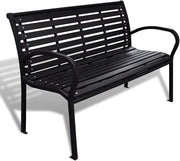 3 Seater Outdoor Garden Bench Steel Frame WPC Patio Seat