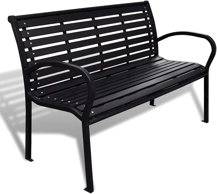 3 Seater Outdoor Garden Bench Steel Frame WPC Patio Seat
