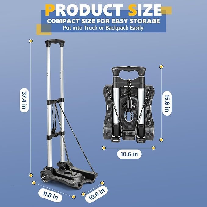 Folding Sack Barrow Trolley 40KG 2 Wheel Compact Cart