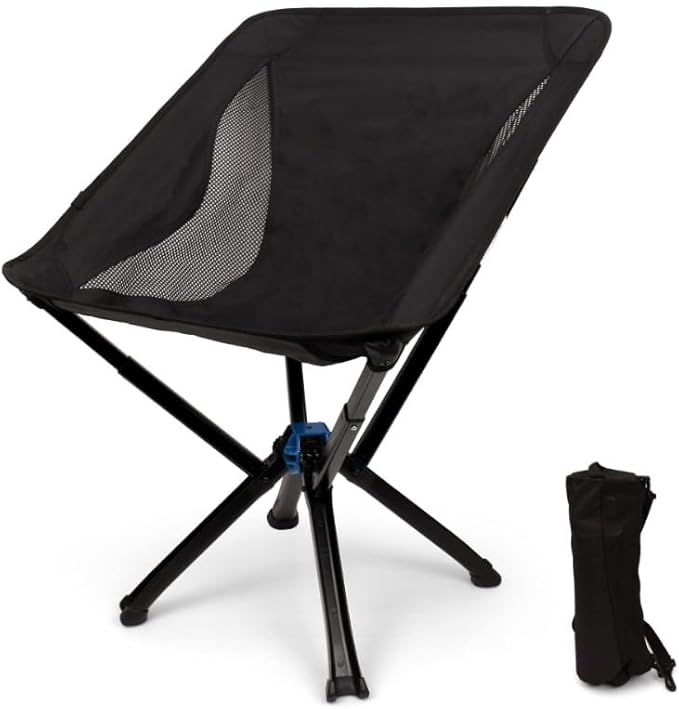 Black Portable Outdoor Chair Lightweight Folding Seat