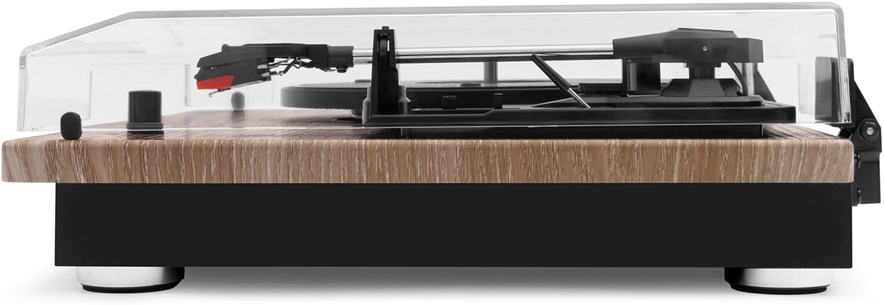 Vinyl Record Player with Stereo Bluetooth Speakers Oak