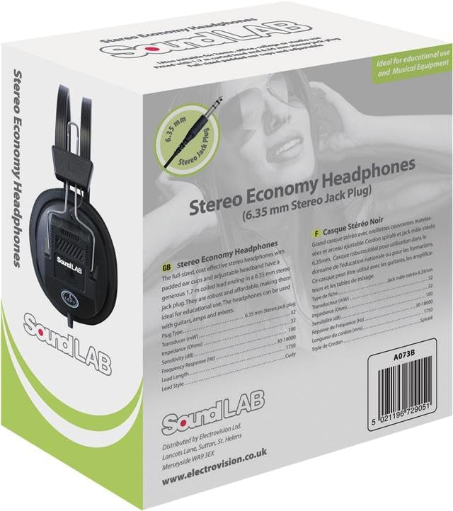 Wired Stereo Over Ear Headphones 6.35mm Jack Studio Monitor